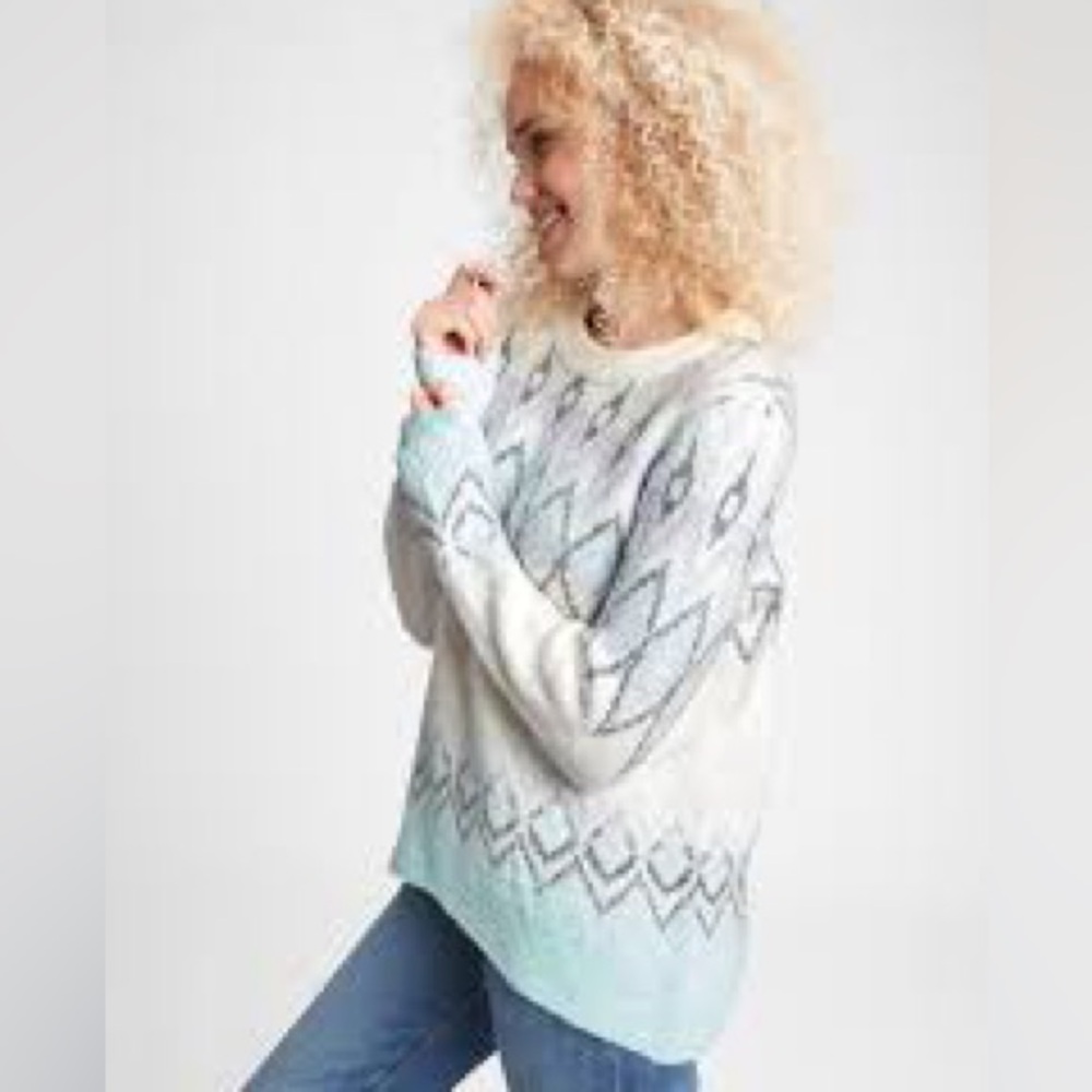 GAP Women's Sweater in Cream and Gray